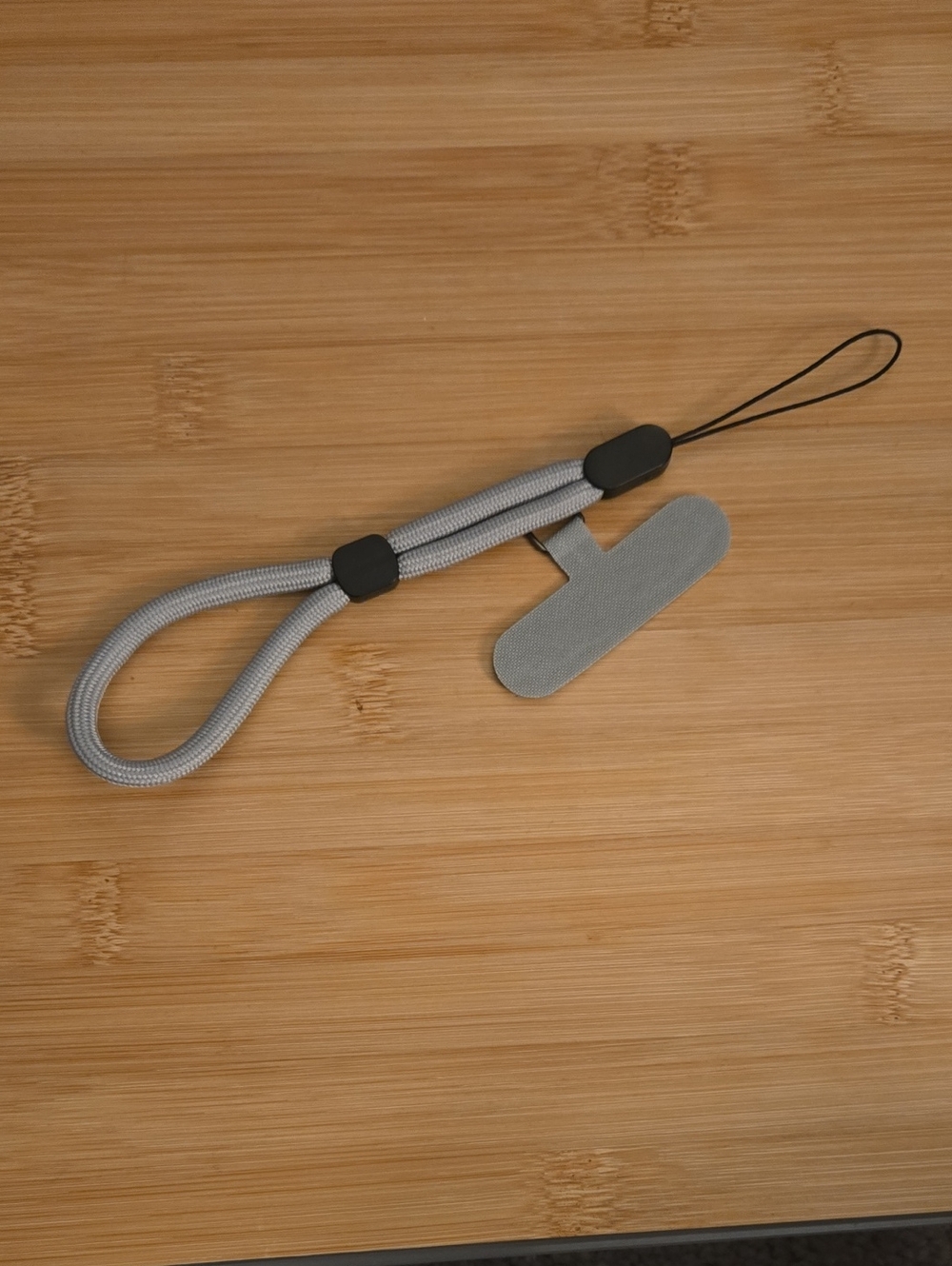 Gray Cell Phone Wrist Strap  with Silicone Anchor